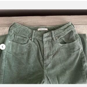Pacsun Corduroy Mom Jean Womens High Rise Pant 5 Pocket Green 27